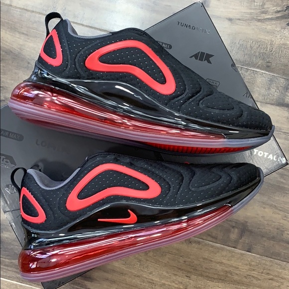 NIKE AIR MAX 720 Black/University Red-Black men’s - Picture 3 of 16